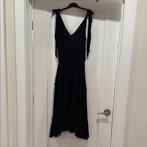 Nasty Gal Black Pleated Maxi Sundress